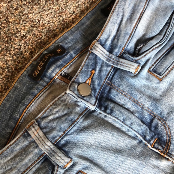 Skinny Motorcycle Jeans in Washed Denim - Picture 3 of 3